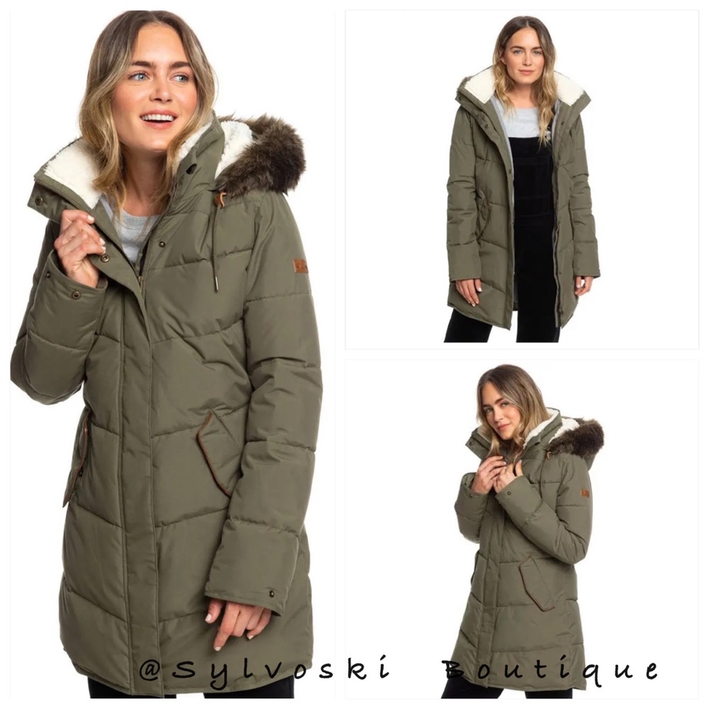 🔥Roxy 5K - Waterproof Longline Hooded Jacket NWT - Picture 5 of 15